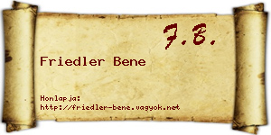 Friedler Bene névjegykártya